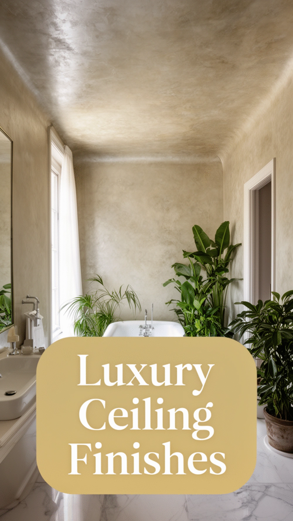 Bathroom Venetian Plaster Ceiling Finish That Catches Light Like Silk