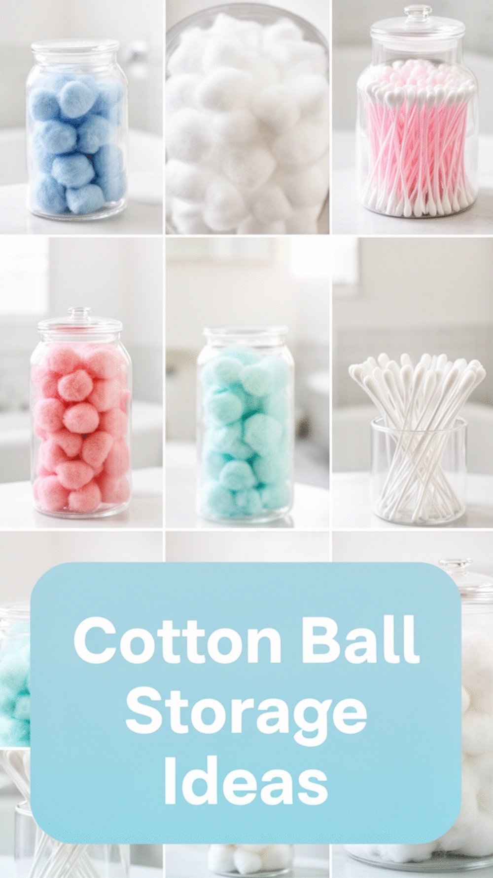 Bathroom Cotton Ball and Swab Jar Set That Makes a Counter Look Styled