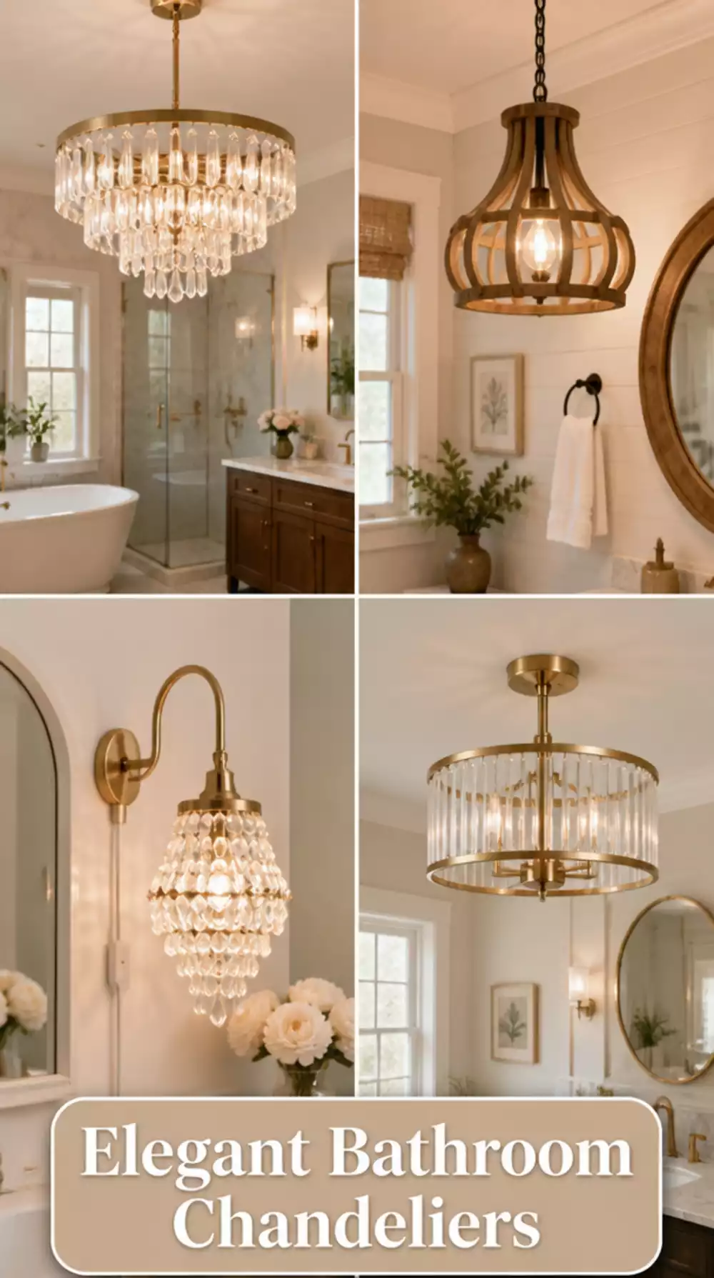 Bathroom Chandelier Light Fitting That Makes a Master Bath Feel Grand