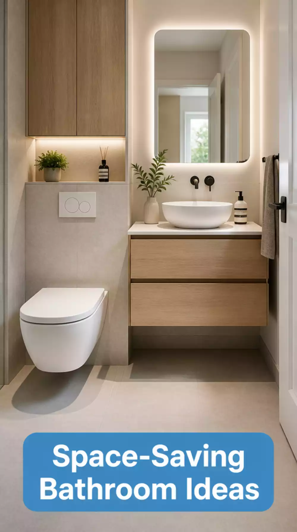 Studio Flat Bathroom Wall-Hung Toilet and Vanity That Free Up Every Floor Inch