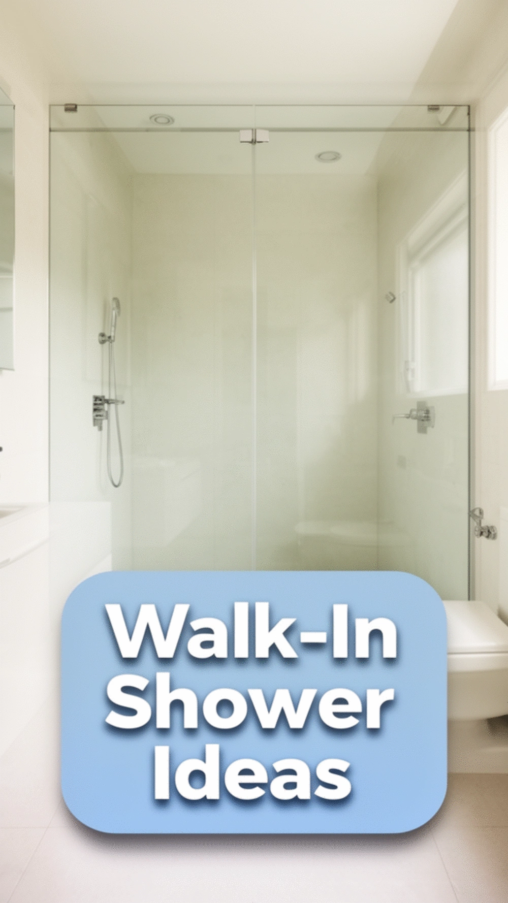 Small Bathroom Walk-In Shower with Frameless Glass That Opens Up the Room