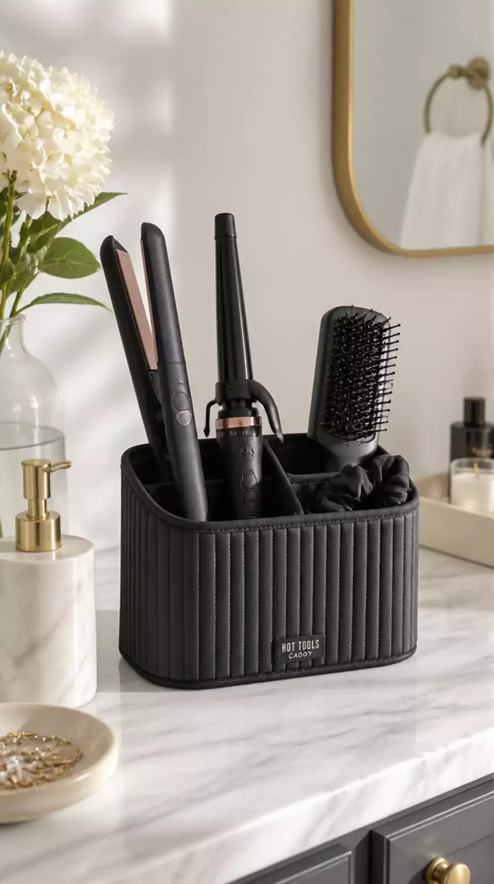 Bathroom Heat-Resistant Hair Straightener Caddy That Sits Safely on Any Surface
