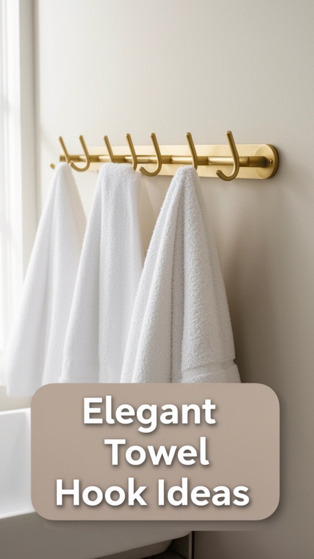 Bathroom Hook Rail in Matte Brass That Gives Every Guest Their Own Towel Space