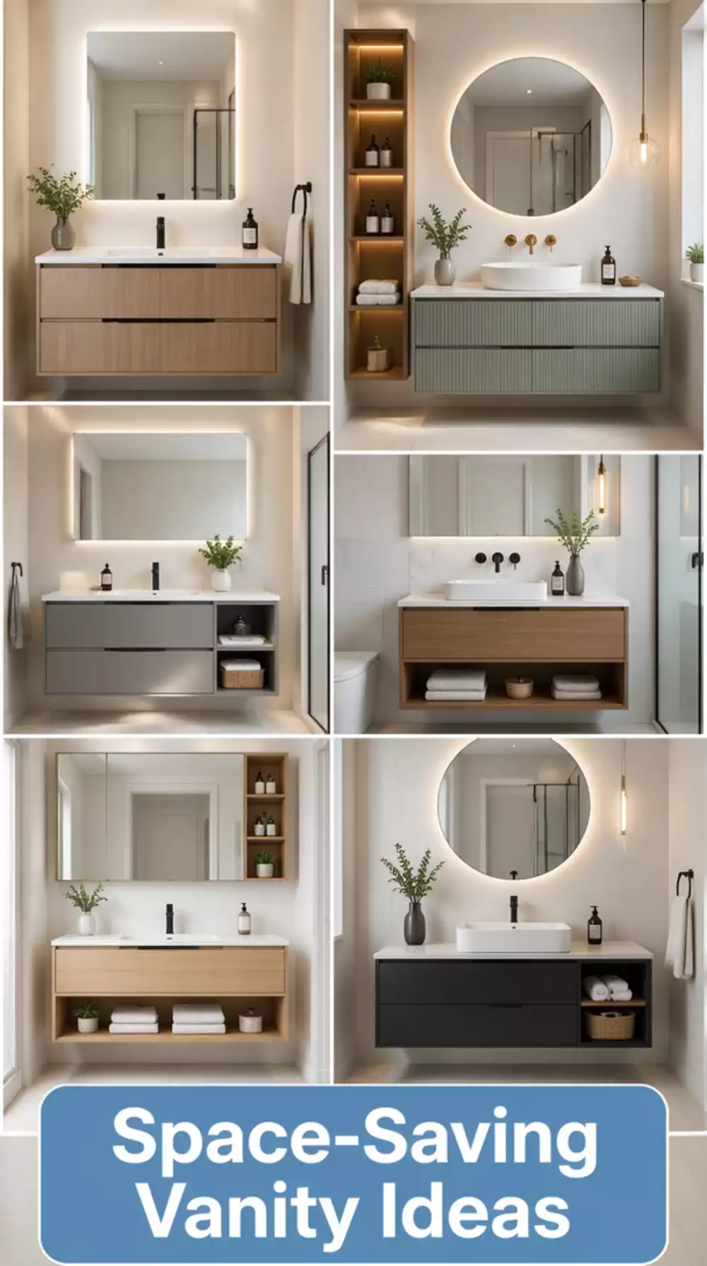 Ensuite Bathroom Floating Vanity with Mirror Above That Uses Every Wall Inch