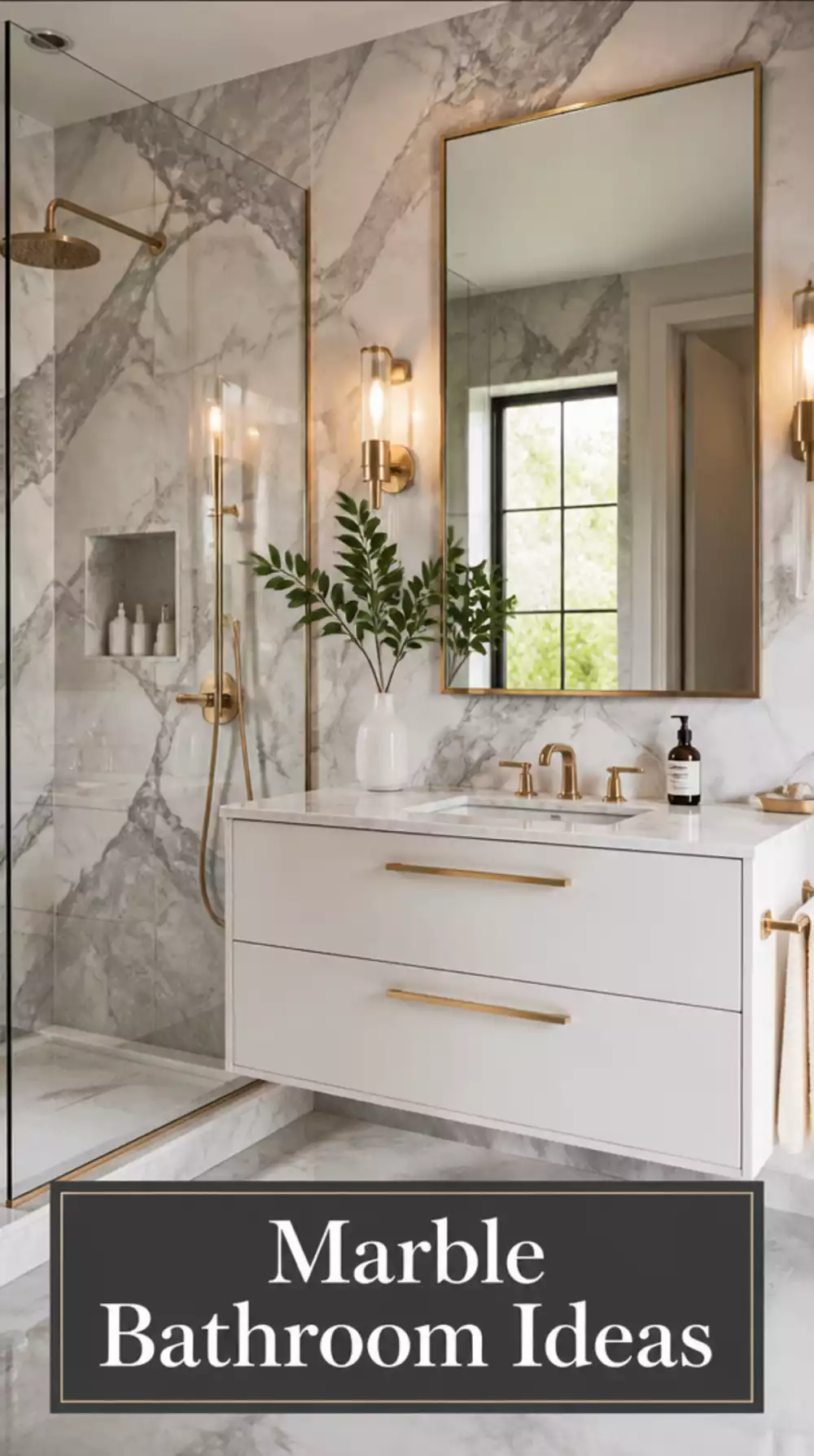 Luxurious Marble Wallpaper Transforms Bathroom Instantly
