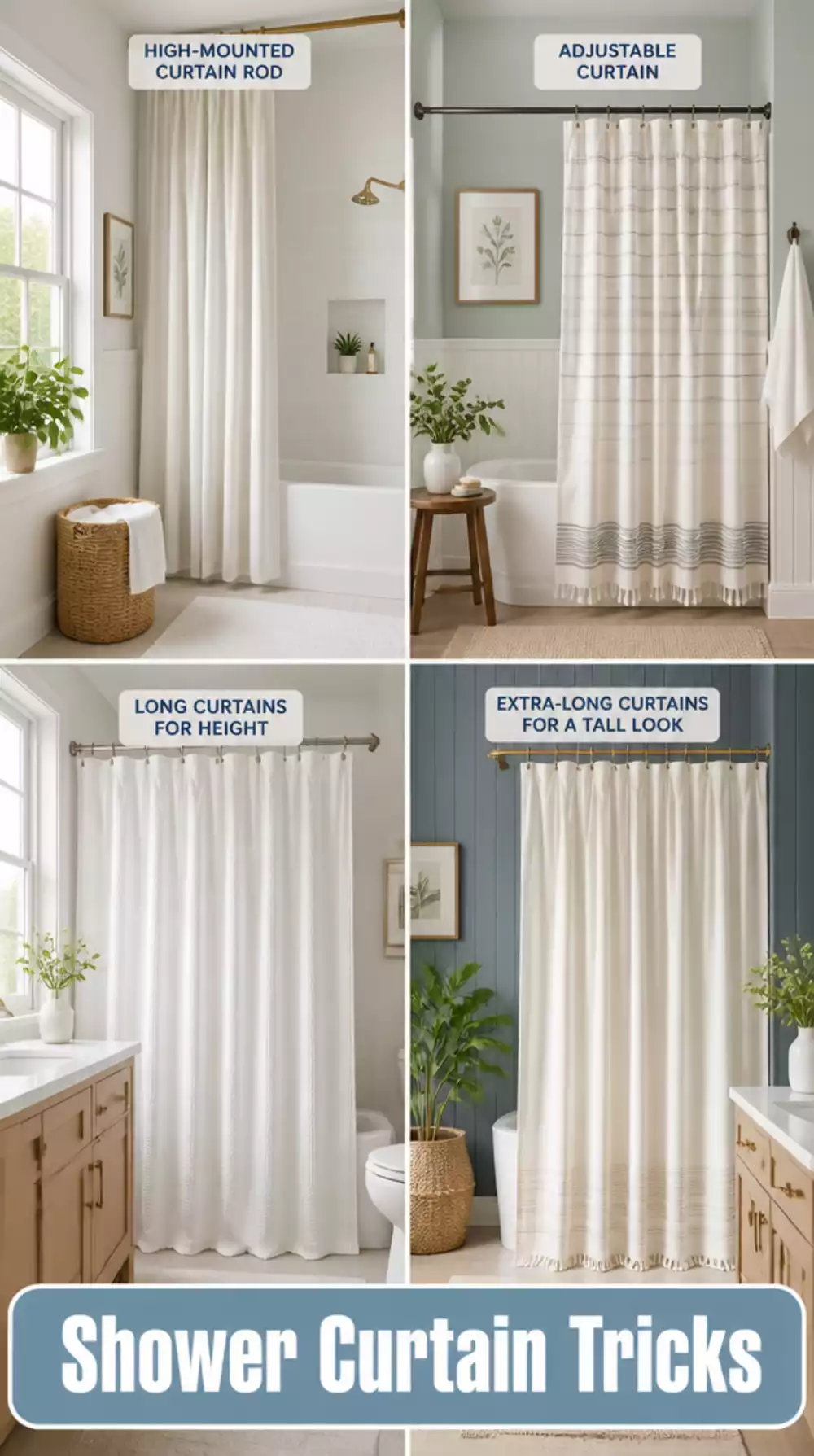 The Shower Curtain Hanging Trick That Makes a Small Bathroom Feel Much Taller