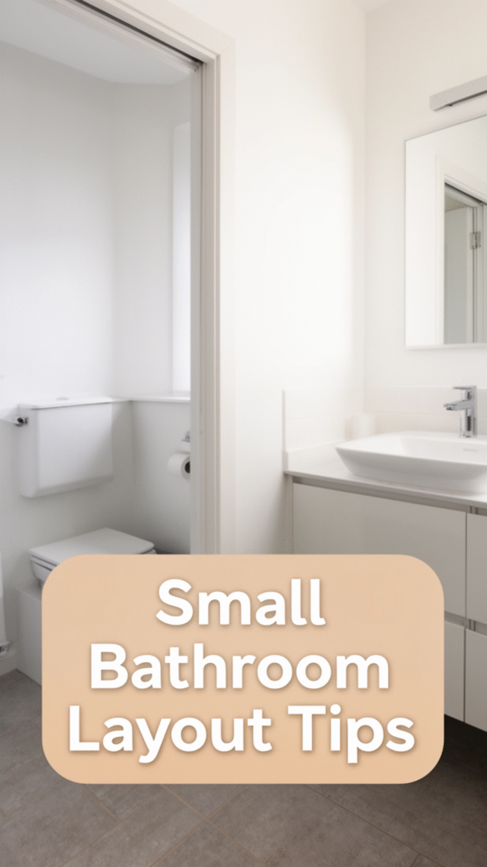 Small Bathroom L-Shaped Layout That Separates the Toilet from the Vanity Zone