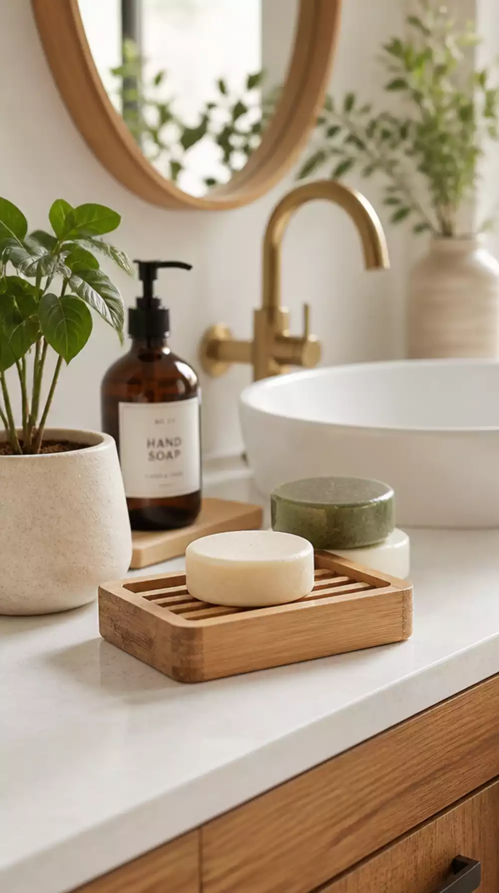 Bathroom Solid Shampoo Bar Dish in Bamboo That Removes Plastic Bottles
