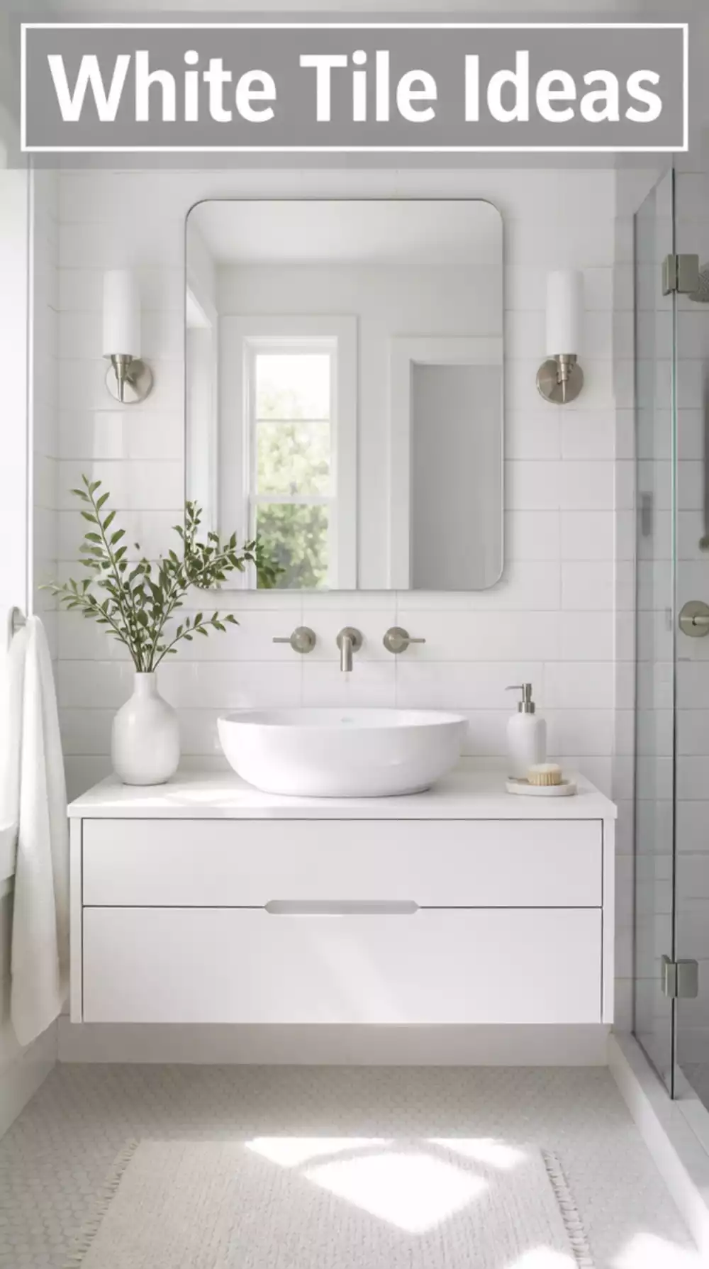 All-White Bathroom Subway Tile Ideas