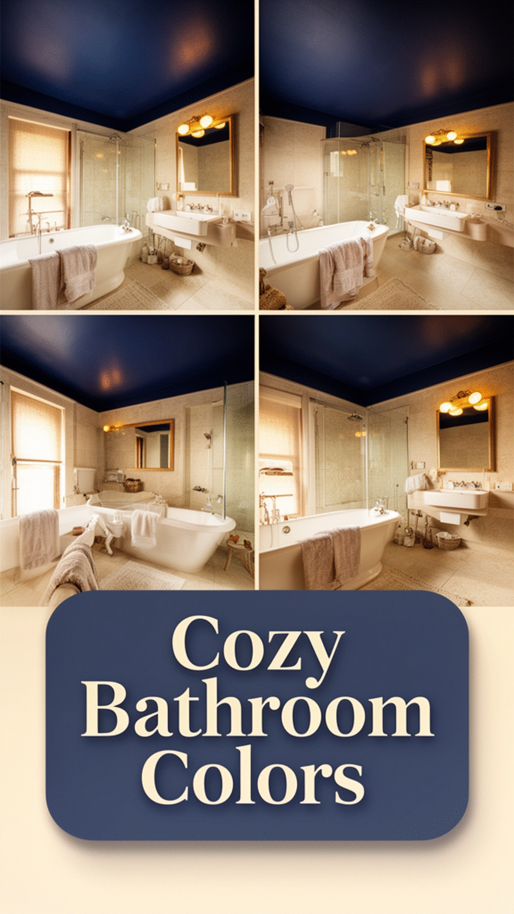 Bathroom Ceiling Painted in a Deep Colour That Makes the Room Feel Cocooning
