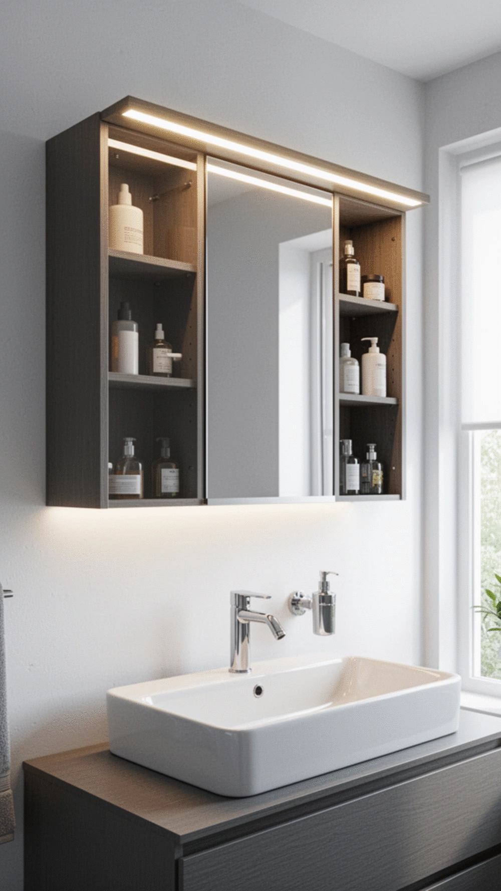 Stylish Wall-Mounted Cabinets for Modern Bathroom Spaces