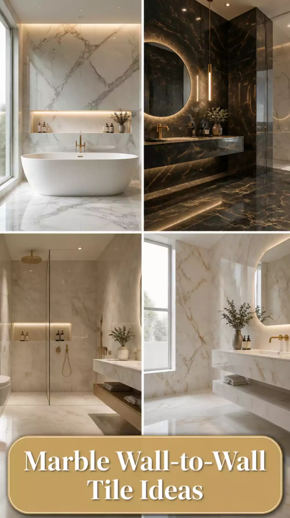Bathroom Marble Wall-to-Wall Tile That Creates a Seamless Luxury Finish