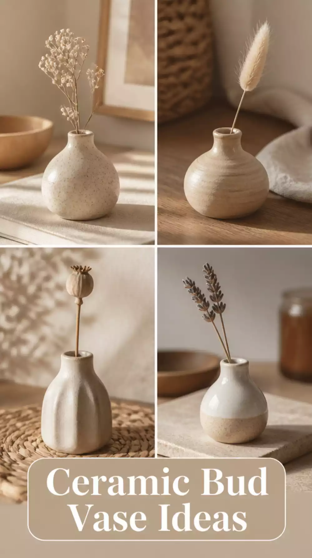 Bathroom Ceramic Bud Vase with a Single Dried Stem That Makes a Shelf Feel Finished