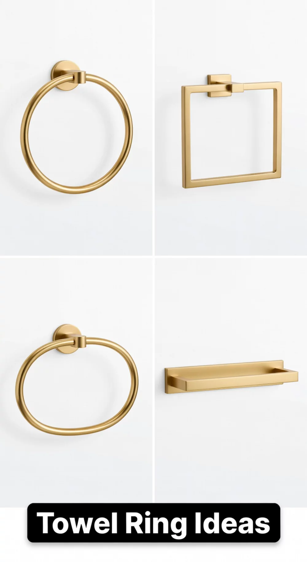 Bathroom Towel Ring in Matte Gold That Replaces a Chrome Version in Minutes