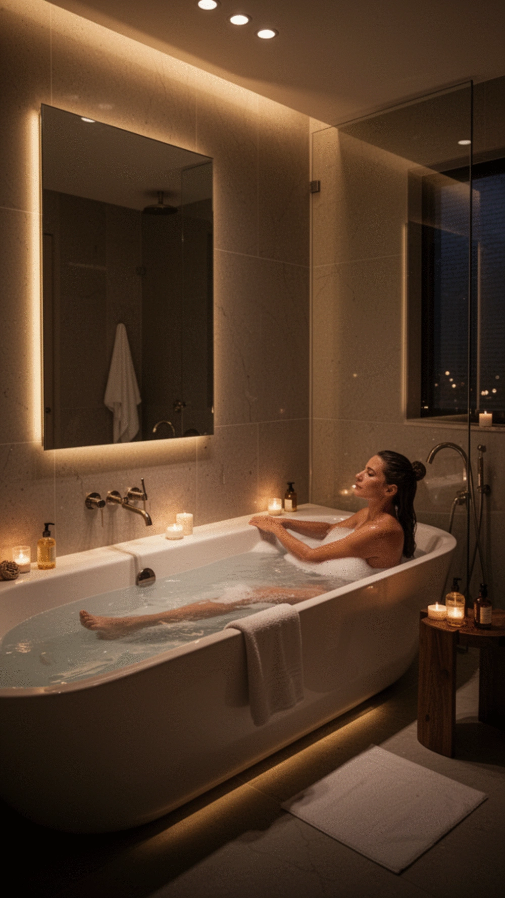 Create the perfect lighting mood in your bathroom for ultimate relaxation