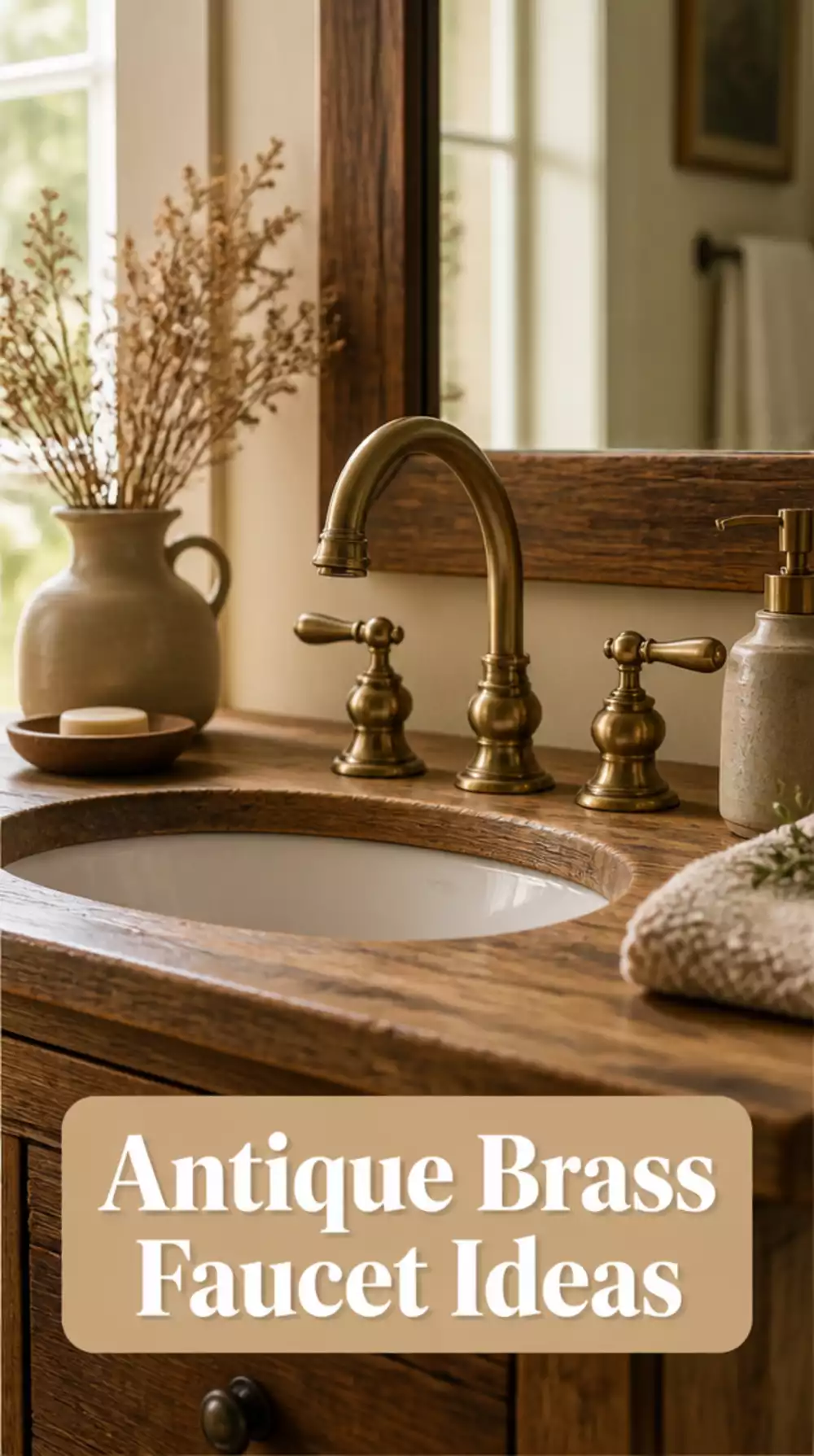 The Antique Brass Bathroom Tap That Makes a Rustic Vanity Look Authentic