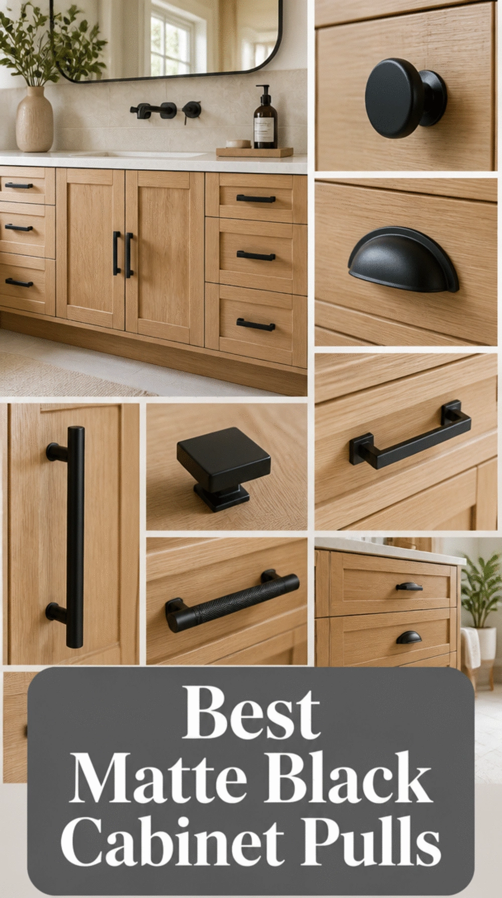 Bathroom Matte Black Cabinet Pull Set That Transforms a Plain Vanity Unit
