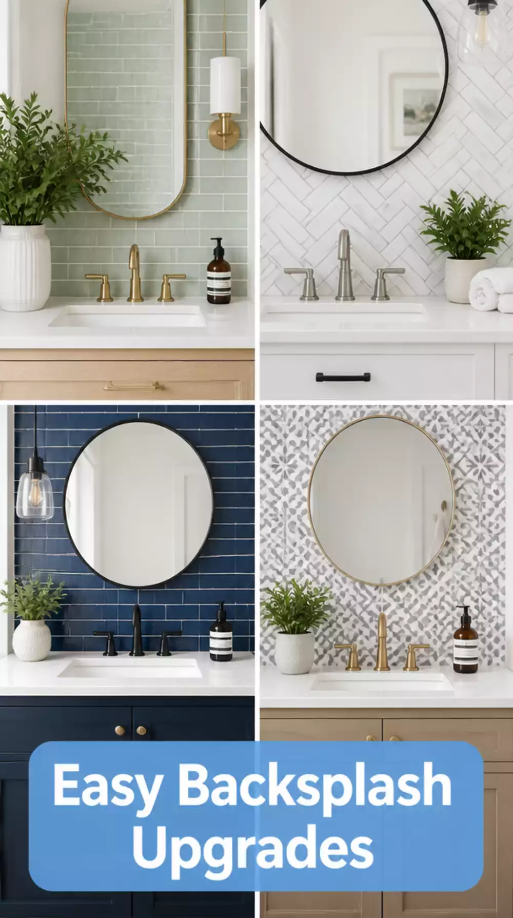 Bathroom Peel-and-Stick Backsplash Tile That Covers Outdated Grout Fast