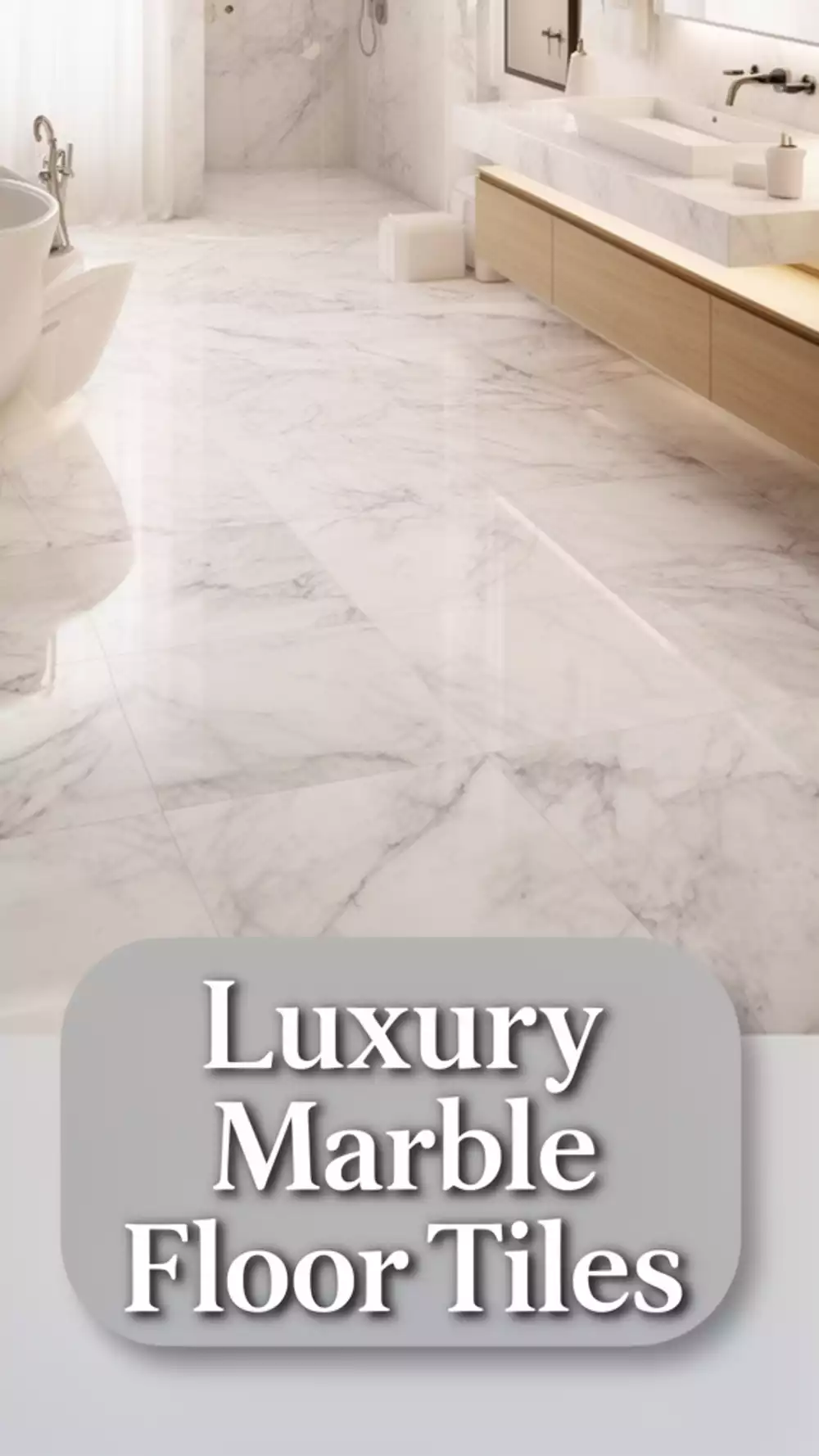 Bathroom Marble Floor Tile with Subtle Grey Veining for a Luxury Look