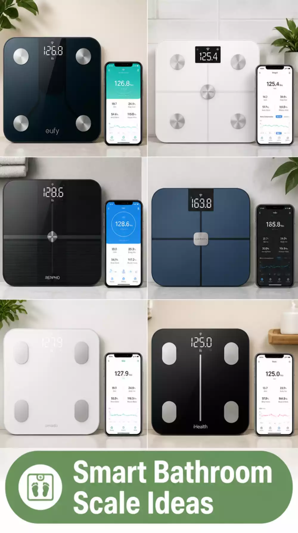 Bathroom Smart Scale with Body Composition Tracking That Syncs to Your Phone