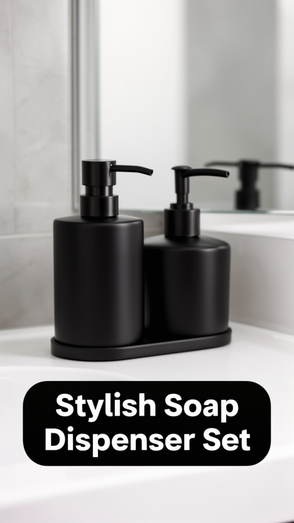 Bathroom Soap Dispenser Set in Matching Matte Black for a Unified Look
