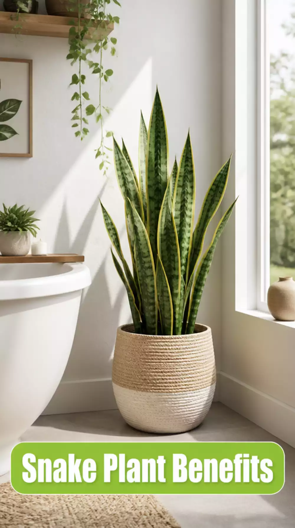 Why a Snake Plant in the Bathroom Corner Completes a Green Palette
