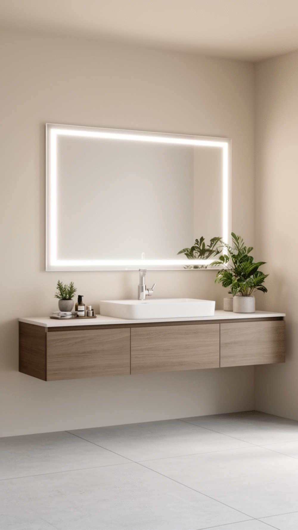 Bathroom Floating Vanity Placement That Keeps the Floor Line Open and Airy