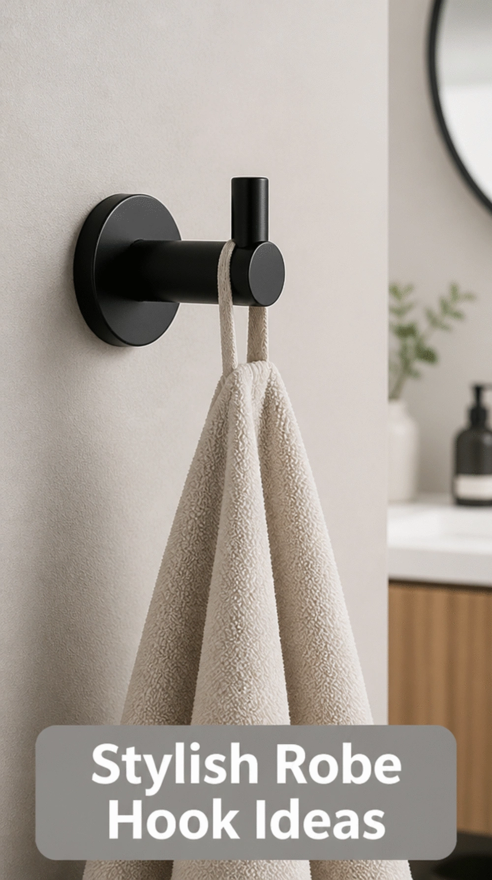 Bathroom Matte Black Robe Hook Pair That Replaces a Dated Chrome Version