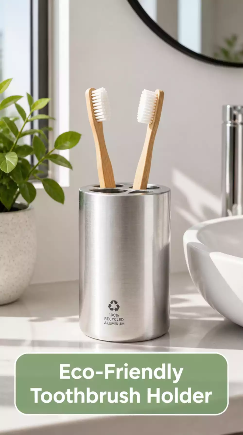 Bathroom Recycled Aluminium Toothbrush Holder That Outlasts Any Plastic Version