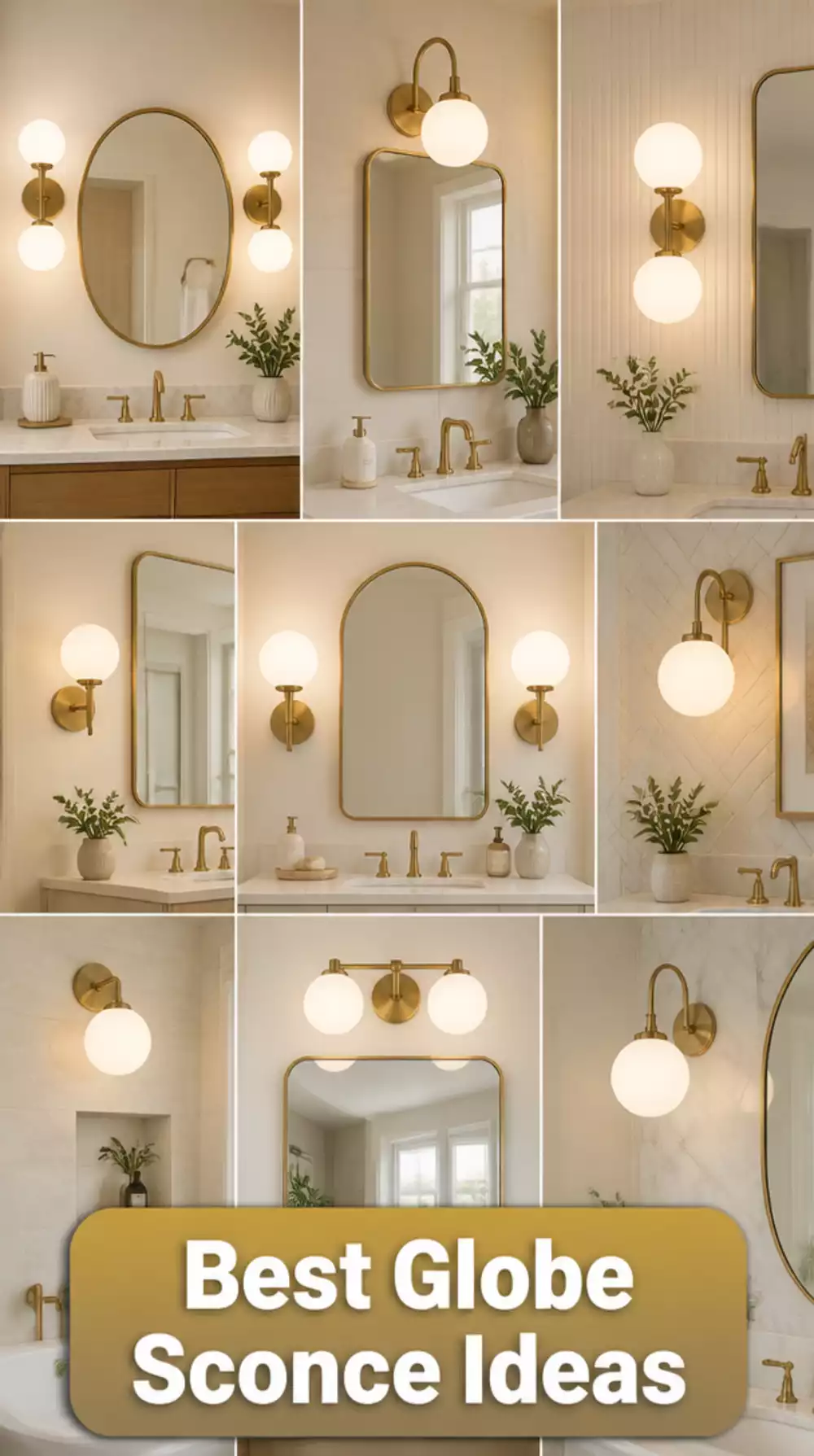 Brass Bathroom Globe Sconce Light That Nails the Mid-Century Mood