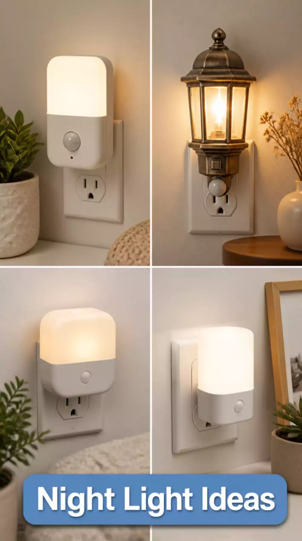 Bathroom Automatic Night Light Sensor Plug That Switches On in the Dark
