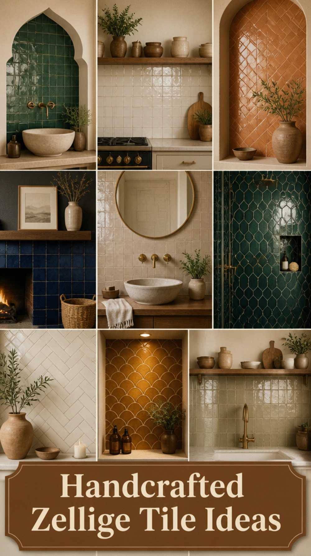 Bathroom Zellige Tile Wall That Adds Handcrafted Texture and Warmth