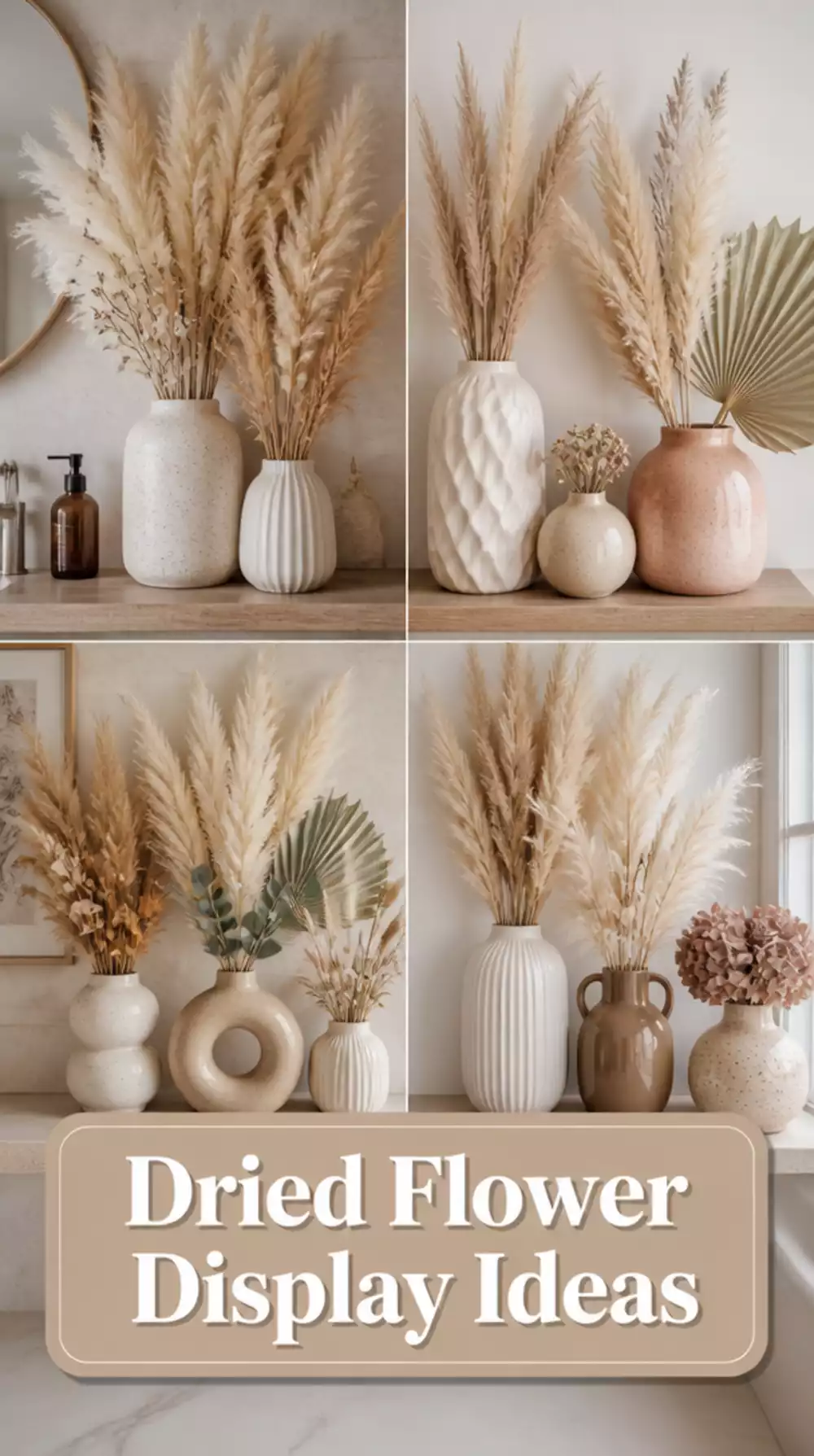 The Bathroom Dried Pampas Grass Vase Trick That Completes a Boho Shelf