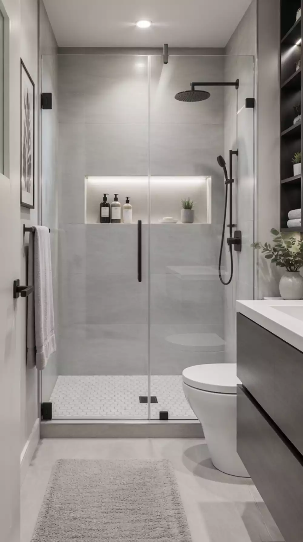 Ensuite Bathroom Walk-In Shower That Replaces a Bath in a Compact Footprint