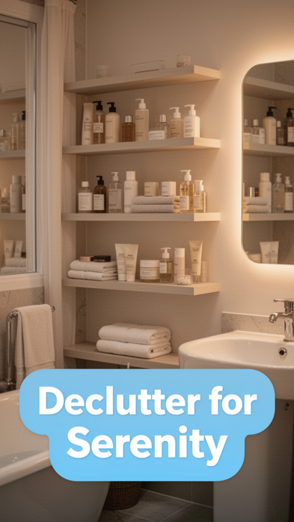Create a Tranquil Bathroom by Decluttering for a Serene Space