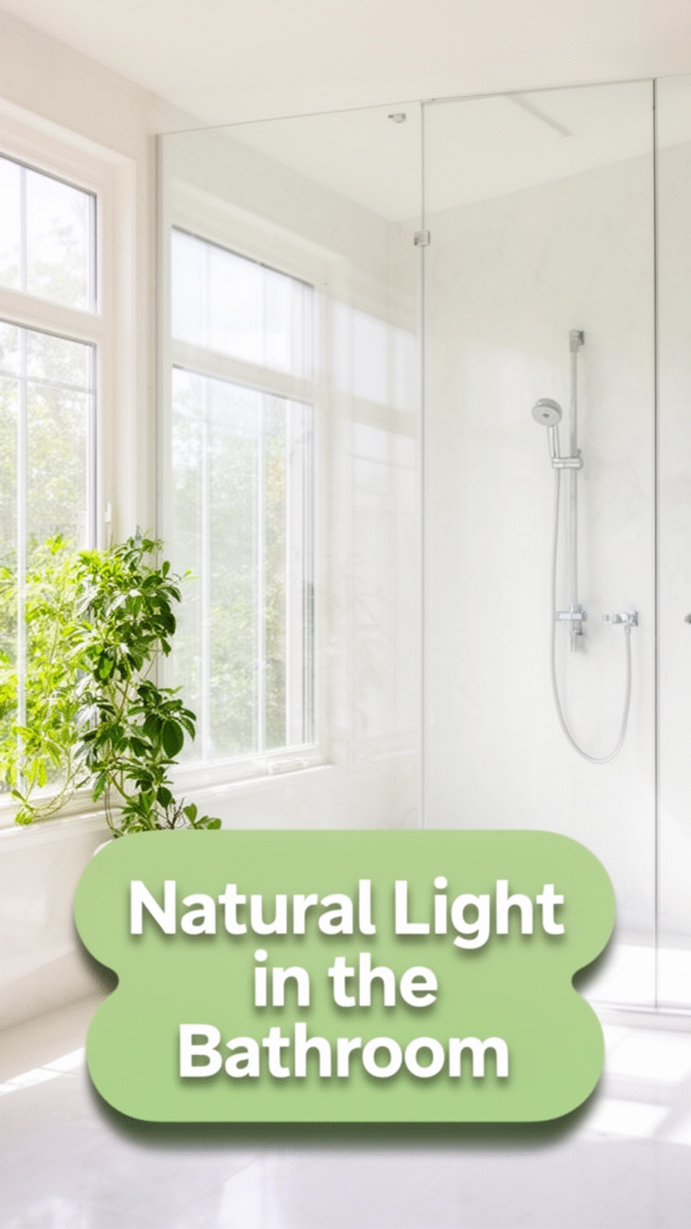 Bathroom Window Placement That Brings Natural Light into a Shower Without Glass