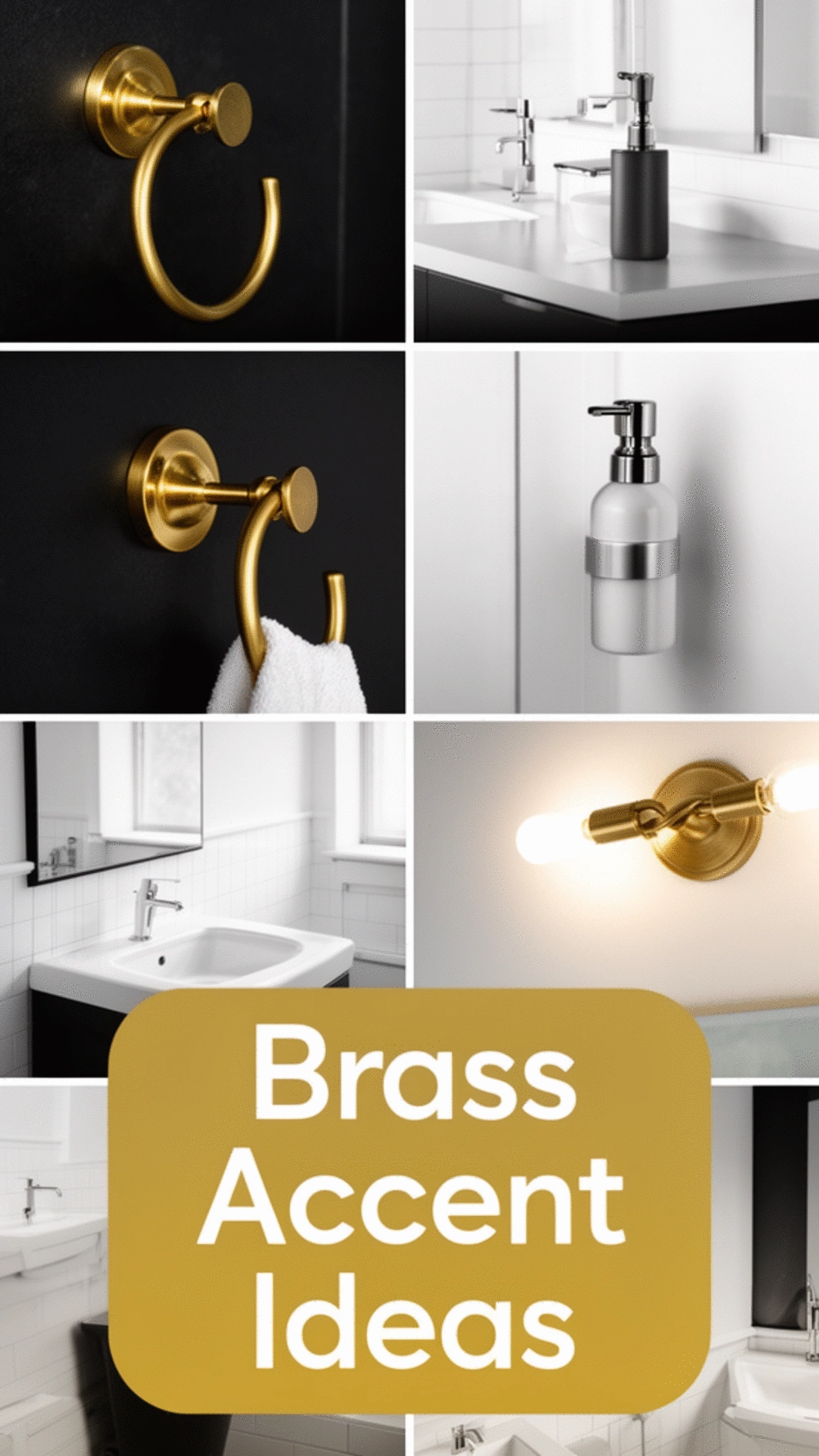 The Black and White Bathroom Brass Accent That Stops the Scheme Feeling Cold