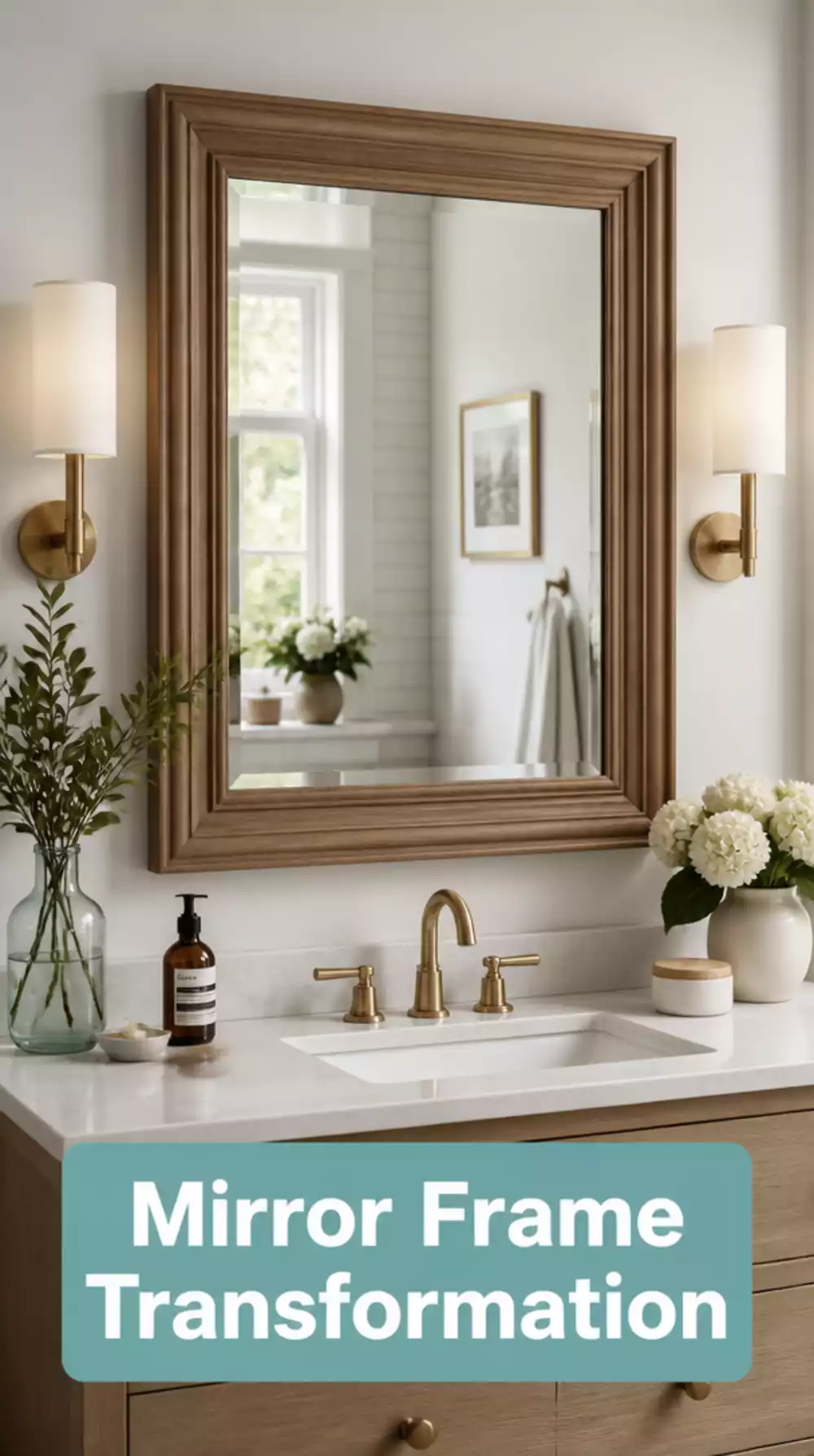 Bathroom Mirror Frame Kit That Turns a Builder Mirror into a Custom Feature