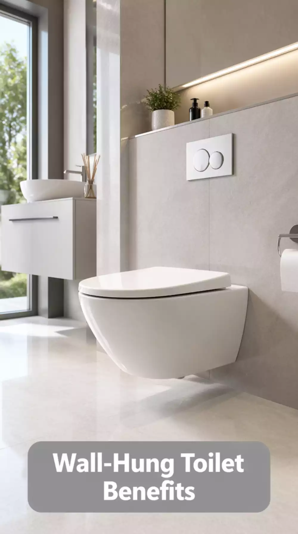 Ensuite Bathroom Wall-Hung Toilet That Keeps a Tiny Floor Plan Visually Clean