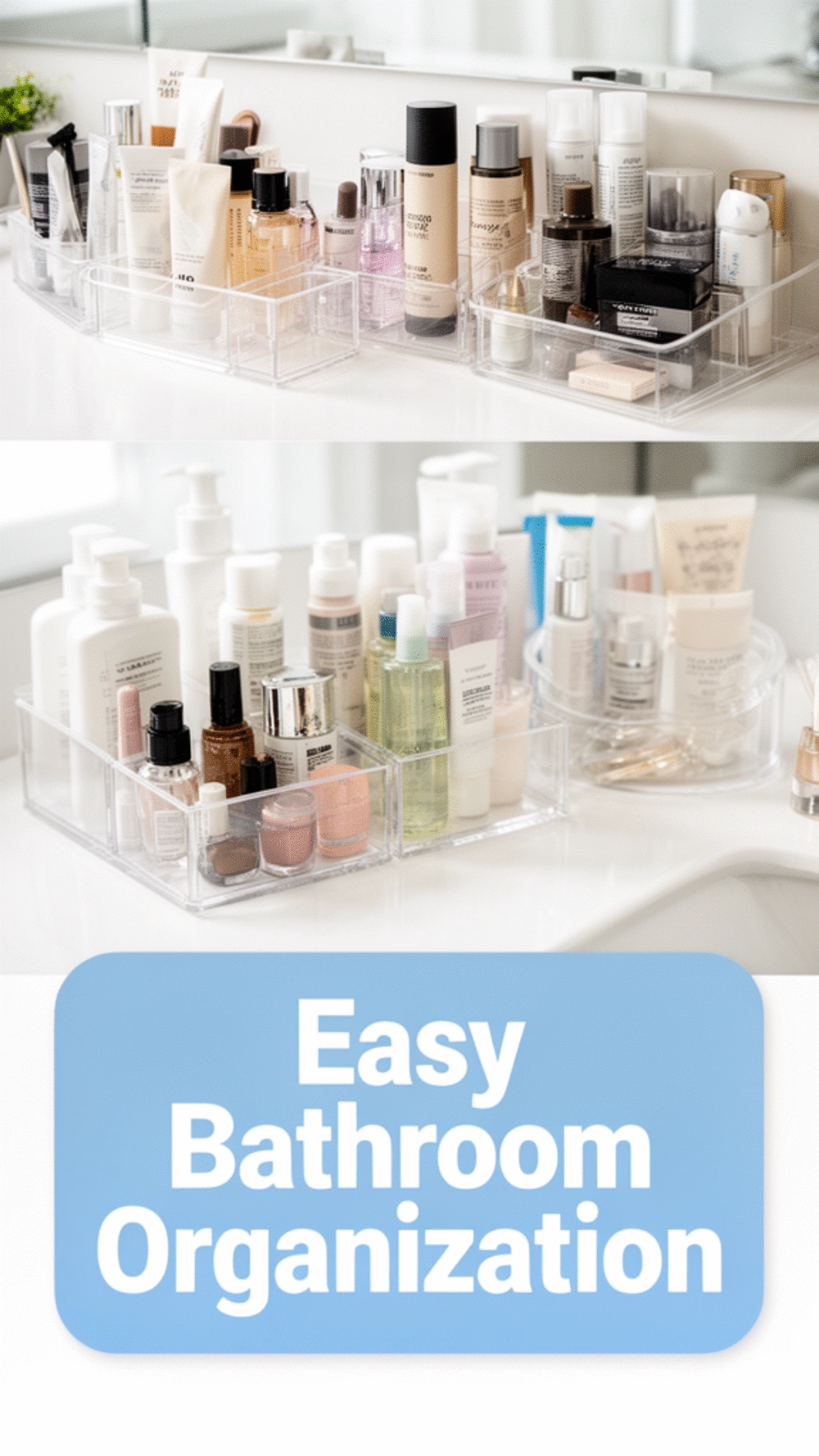Clear Bathroom Counter Acrylic Organiser That Makes Every Item Easy to Find