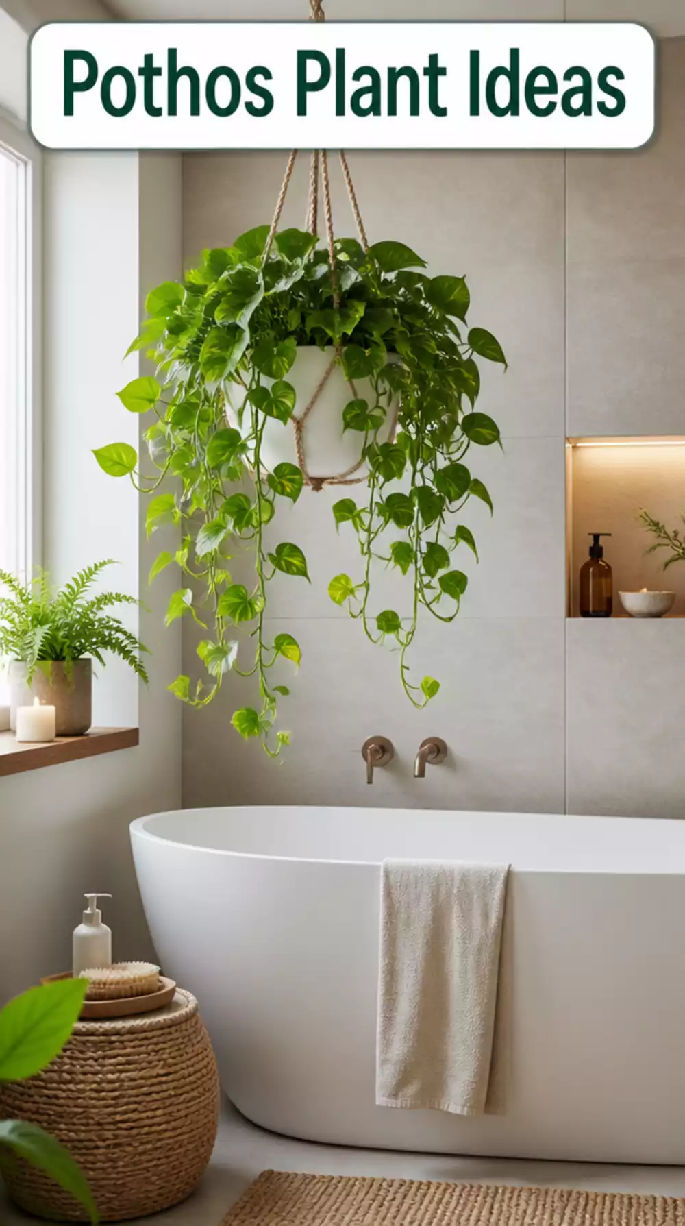 Pothos Plant in Hanging Ceramic Planter Ideas