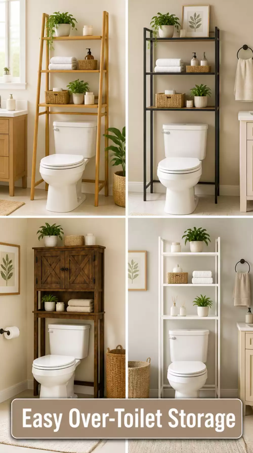 Bathroom Over-Toilet Freestanding Shelf Unit That Adds Storage Instantly