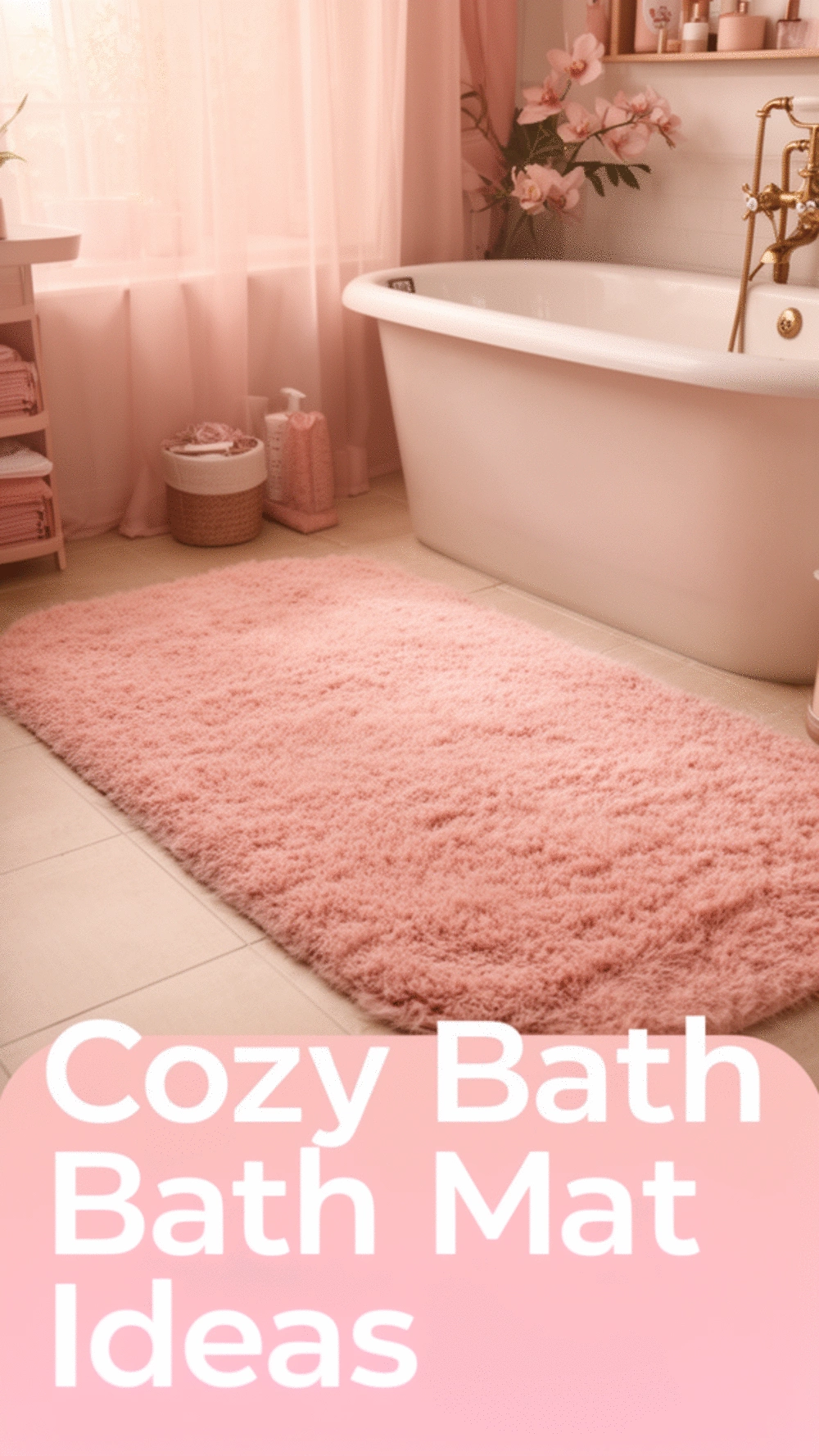 The One Blush Pink Bath Mat That Pulls a Full Pink Bathroom Together