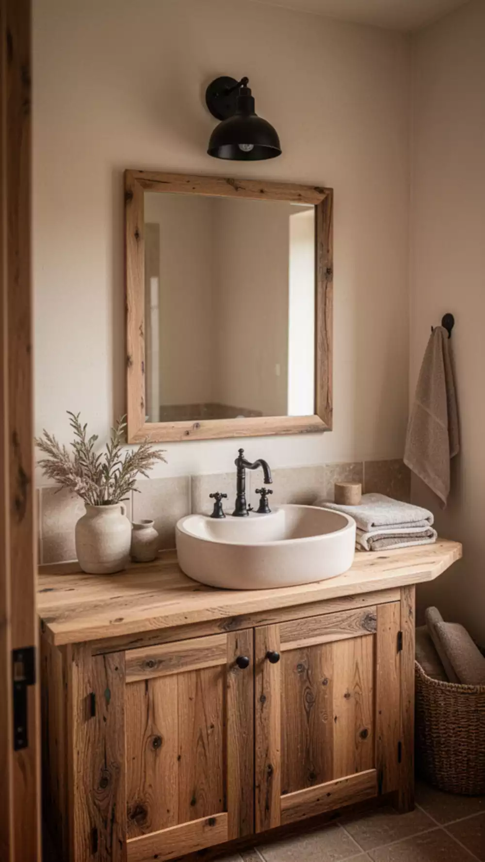 Rustic and Farmhouse Style Vanities for Cozy Bathroom Charm