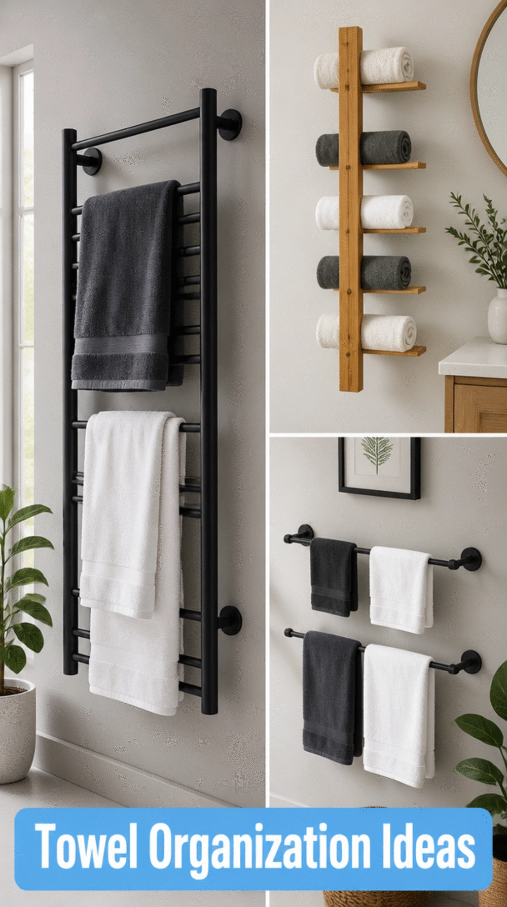 Master Bathroom His-and-Hers Towel Rail That Keeps Linens Separated