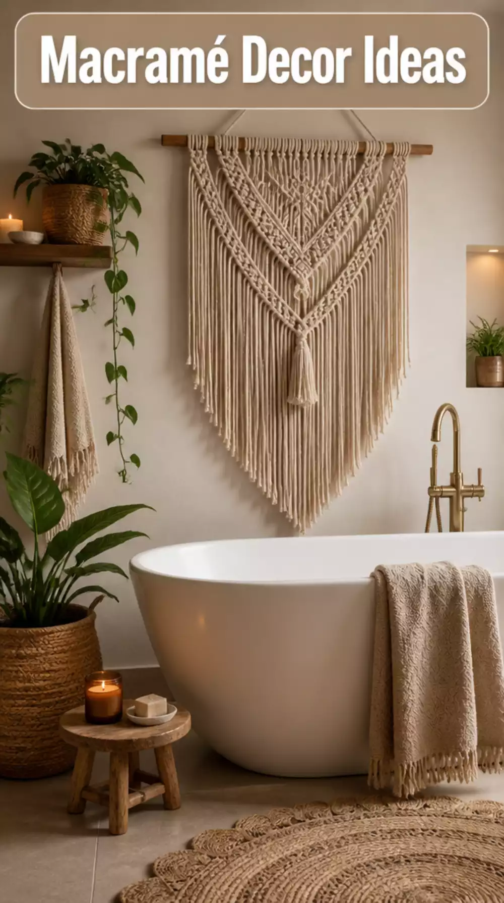 Boho Bathroom Macramé Wall Hanging for Textile Charm