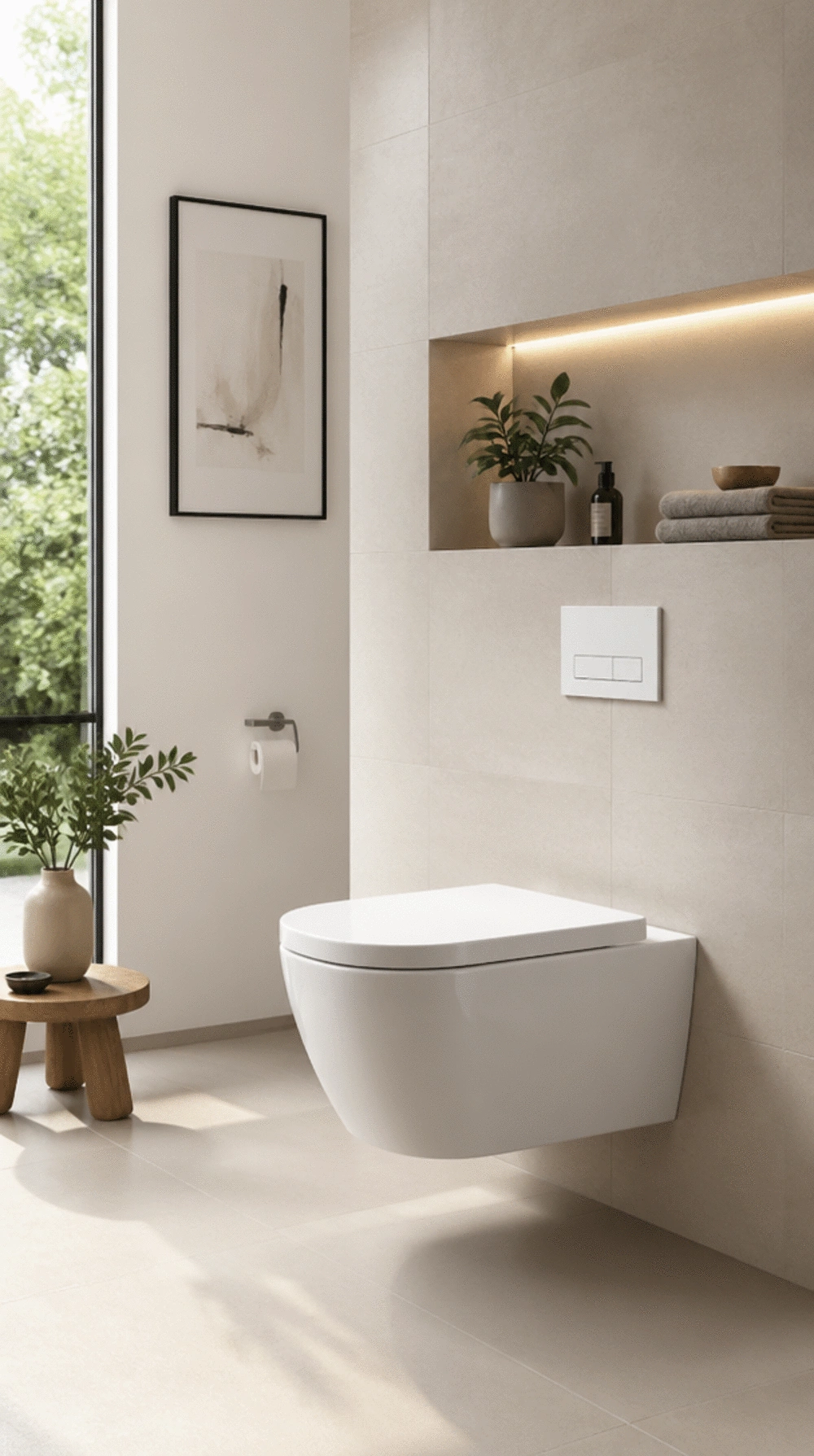 Bathroom Wall-Hung Toilet That Frees Up Every Inch of Floor Space