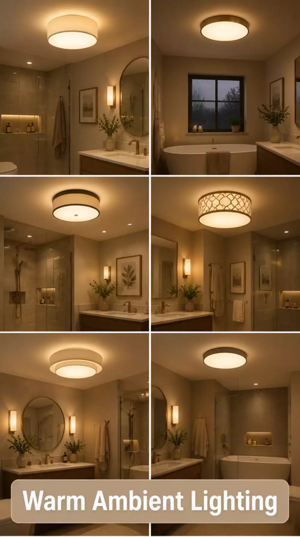 Bathroom Dimmable Ceiling Light That Creates an Ambient Evening Atmosphere