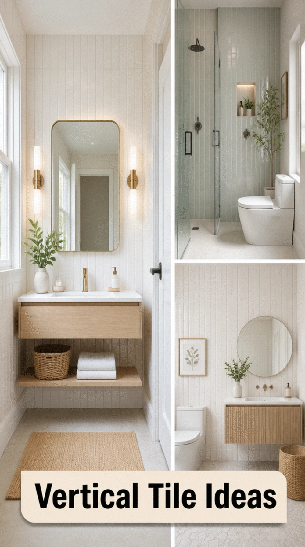 Small Bathroom Shower Vertical Tile That Draws the Eye Up to Feel Taller
