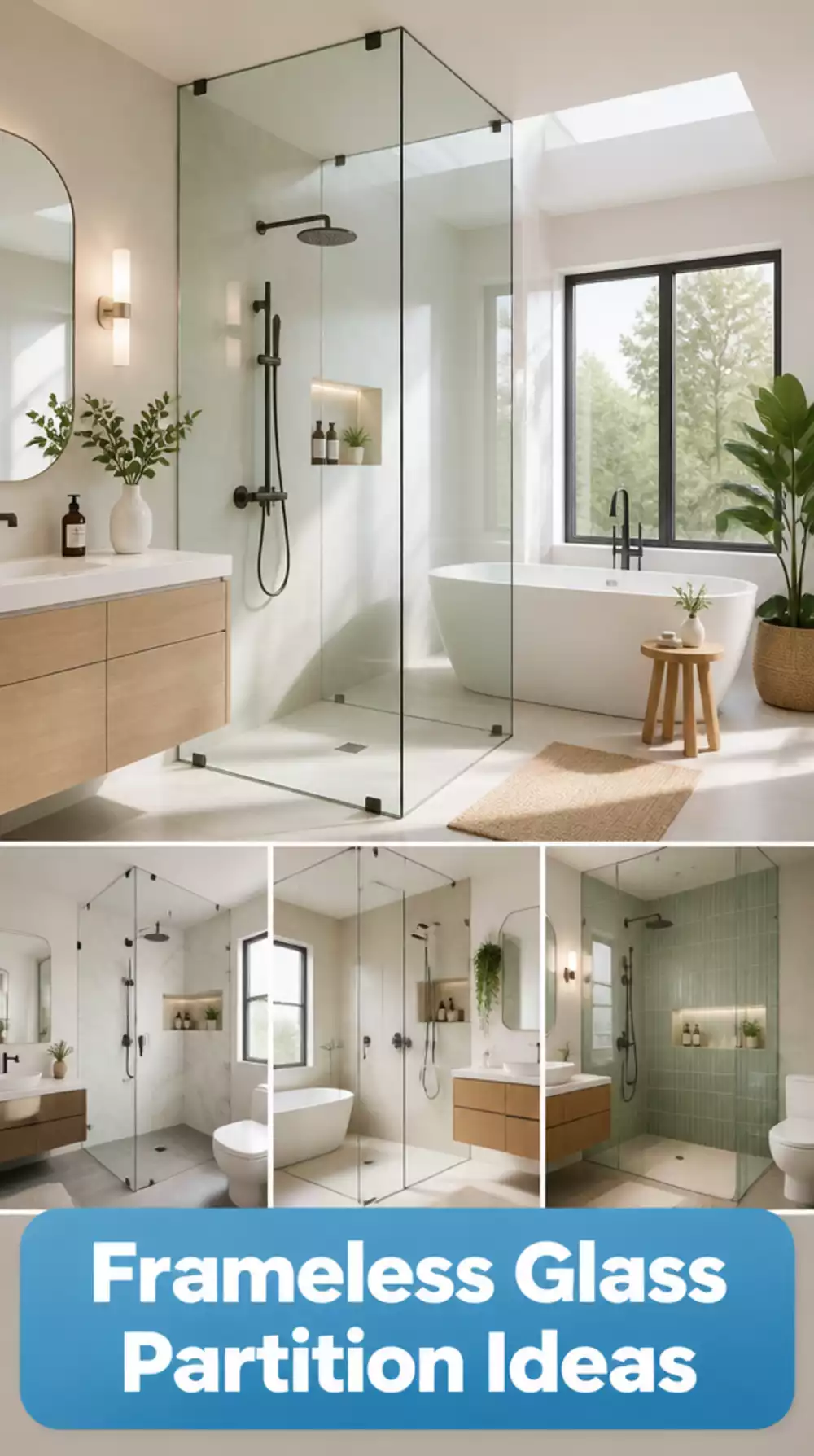 Studio Bathroom Frameless Glass Partition That Keeps the Toilet Zone Private